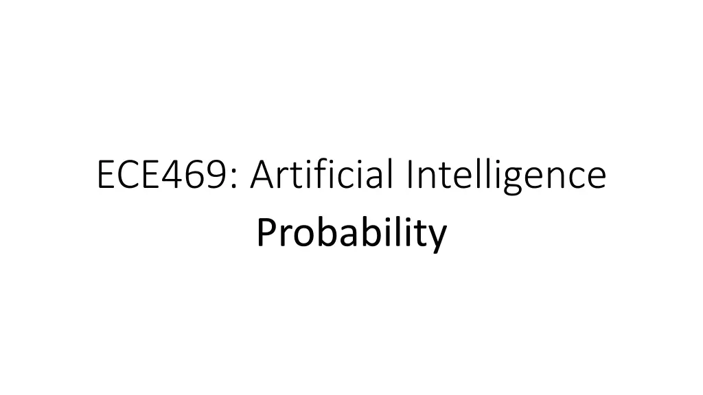 ece469 artificial intelligence probability n.w