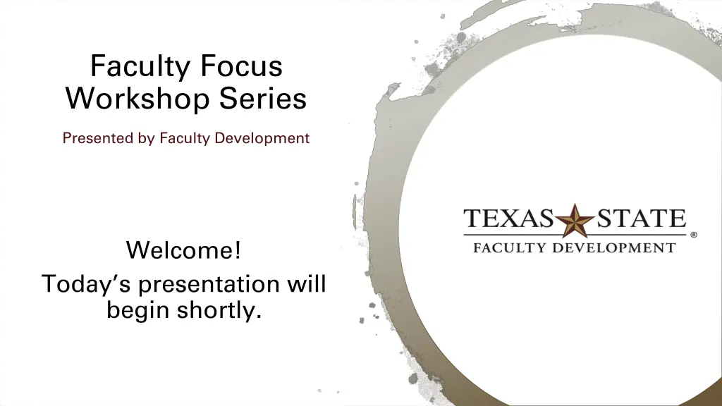 faculty focus workshop series n.w