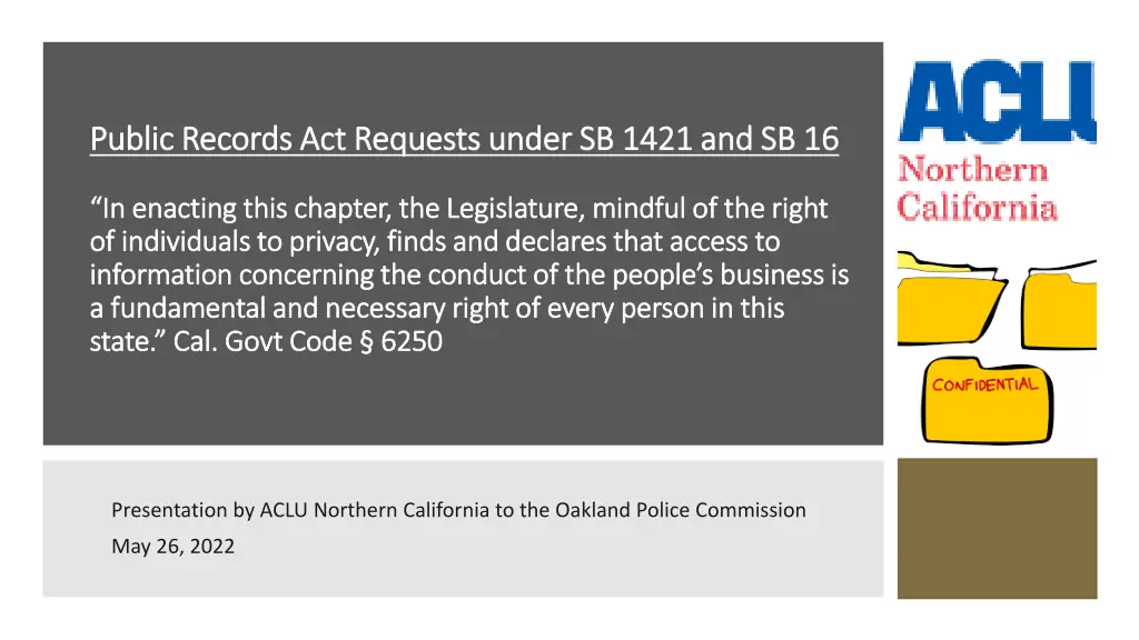 public records act requests under sb 1421 n.w