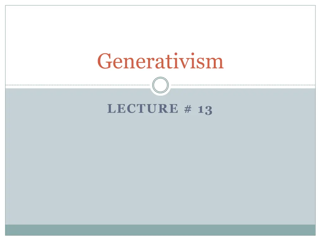generativism n.w