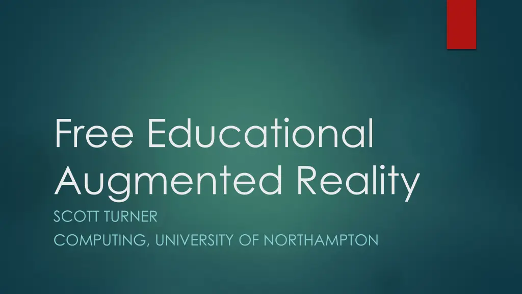 free educational augmented reality scott turner n.w
