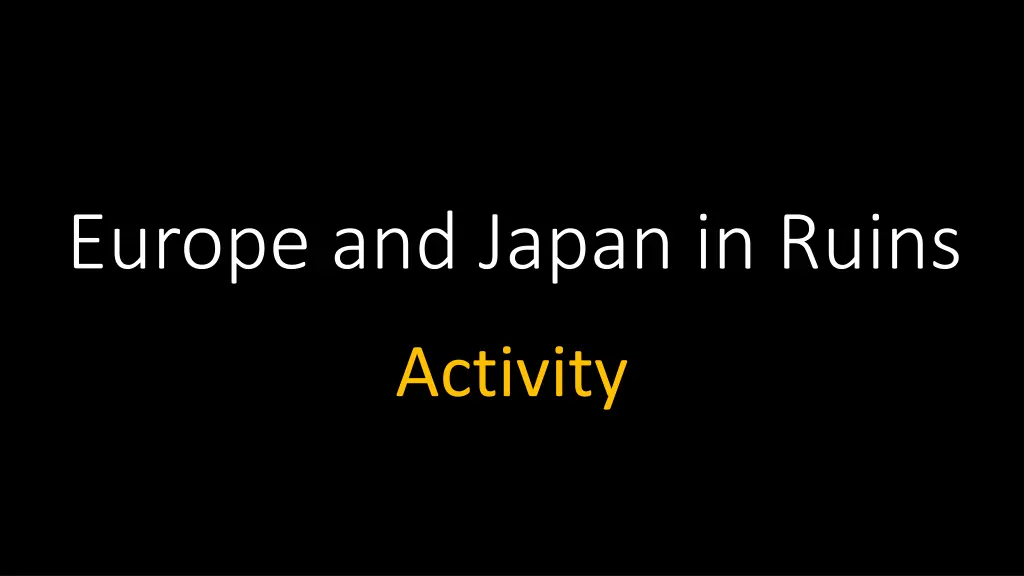 europe and japan in ruins n.w