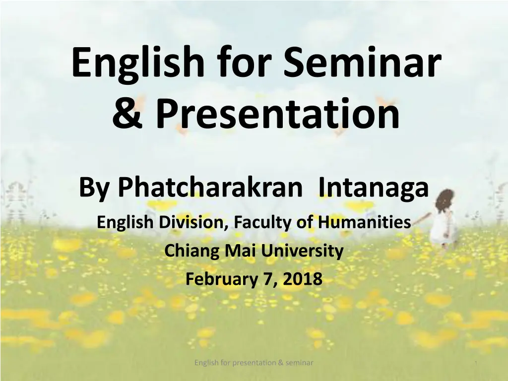 english for seminar presentation n.w