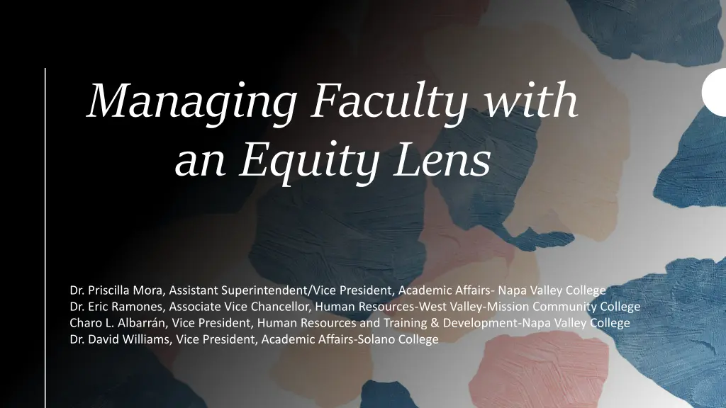 managing faculty with an equity lens n.w