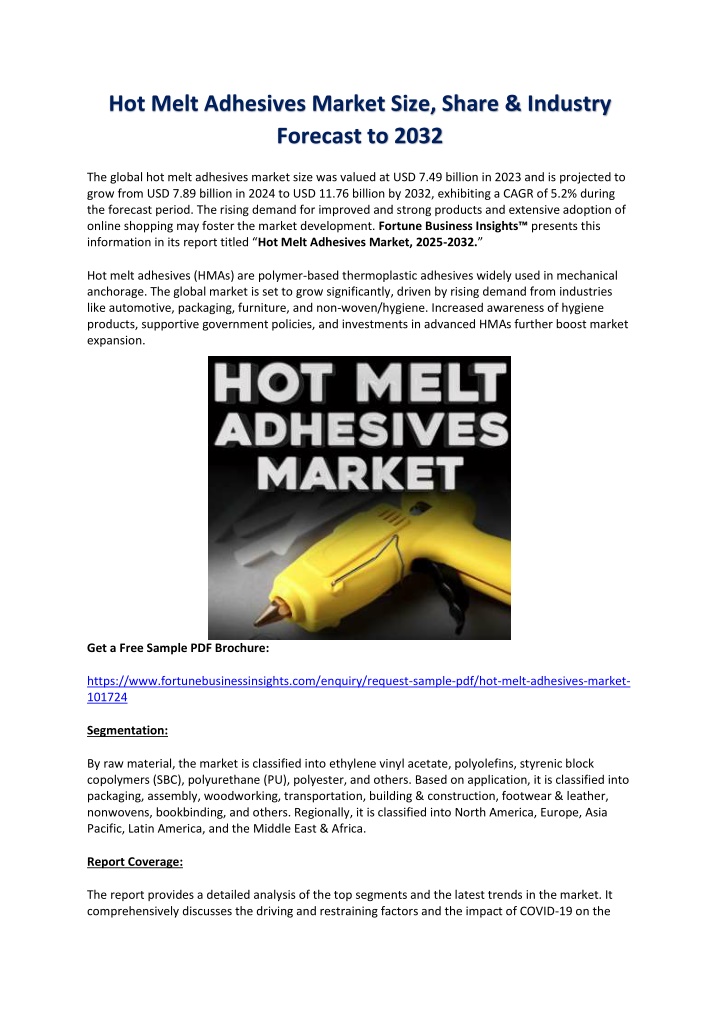 hot melt adhesives market size share industry n.w