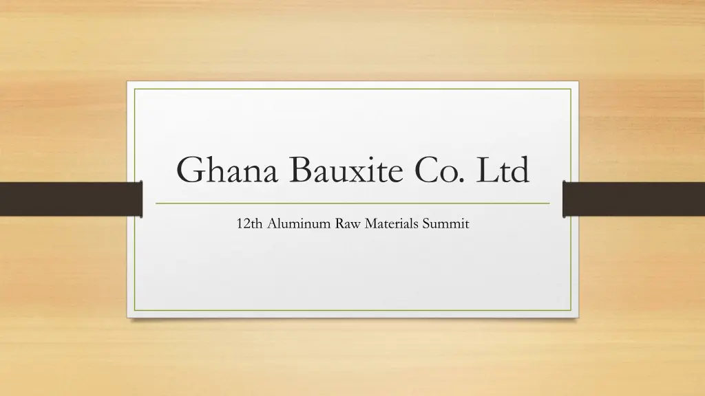 ghana bauxite co ltd n.w