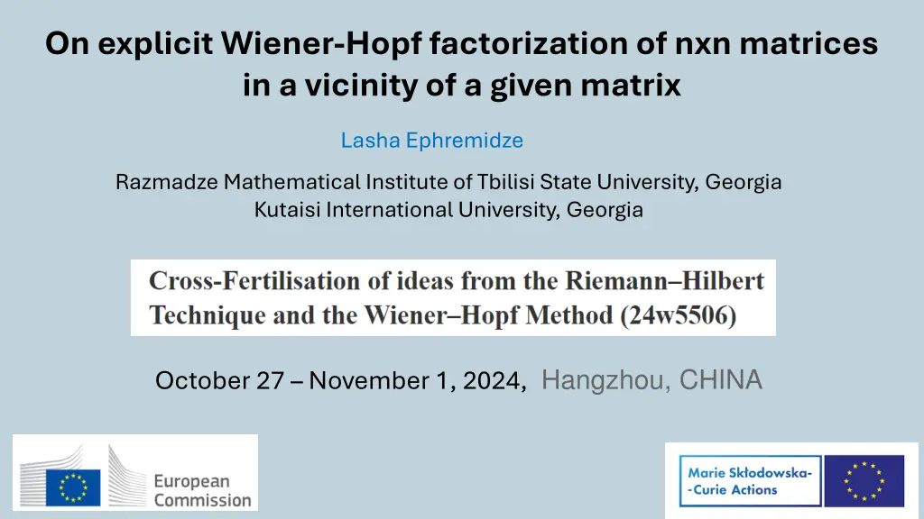on explicit wiener hopf factorization n.w