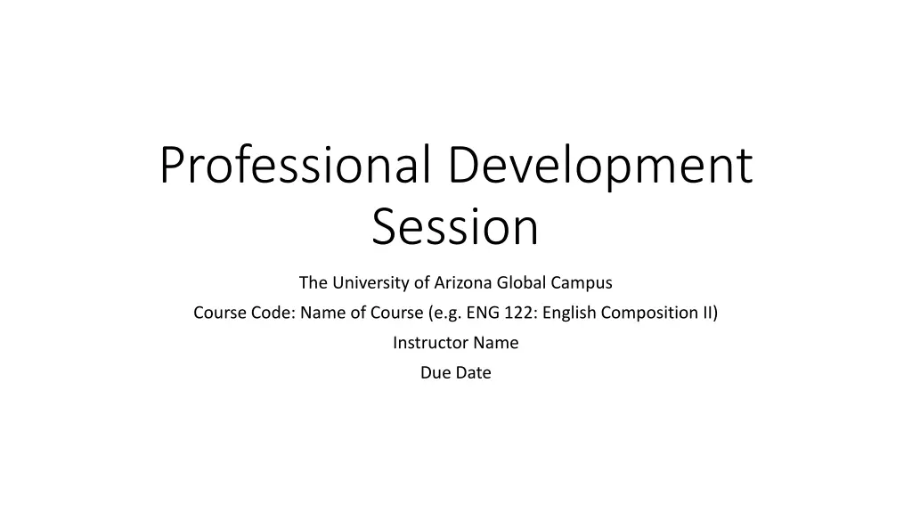 professional development session n.w