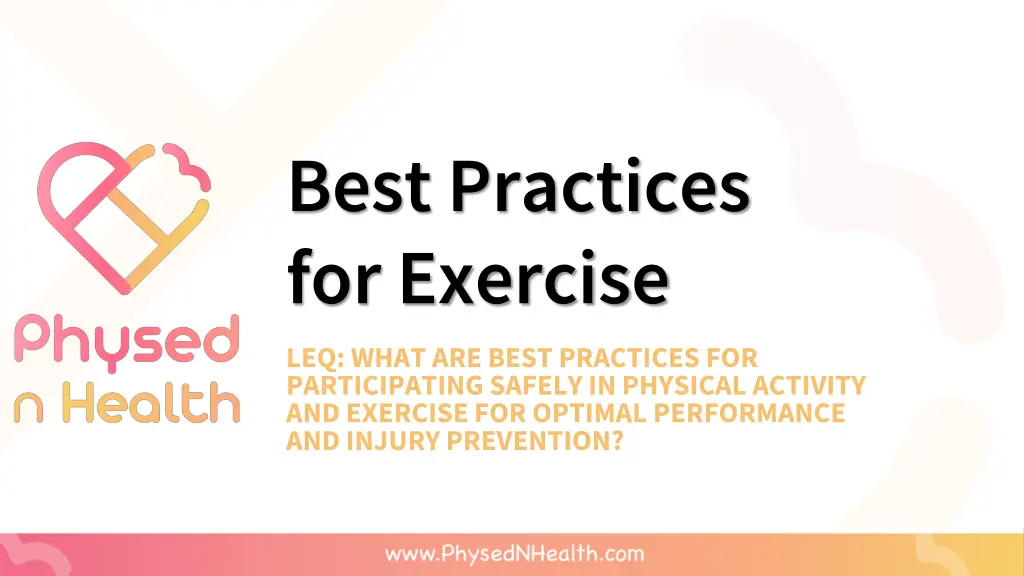 best practices for exercise n.w
