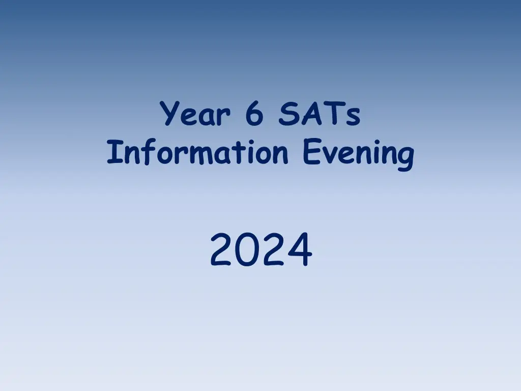 year 6 sats information evening n.w