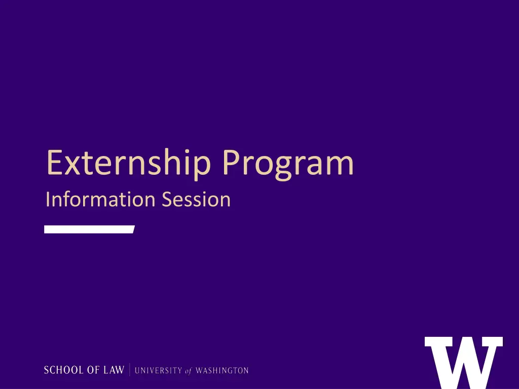 externship program information session n.w