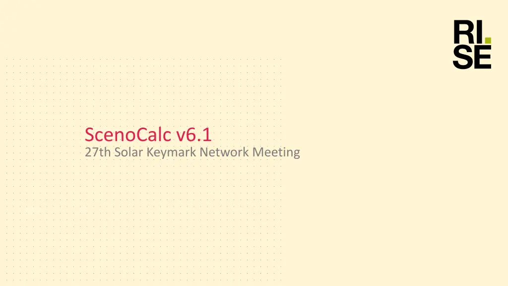 scenocalc v6 1 27th solar keymark network meeting n.w