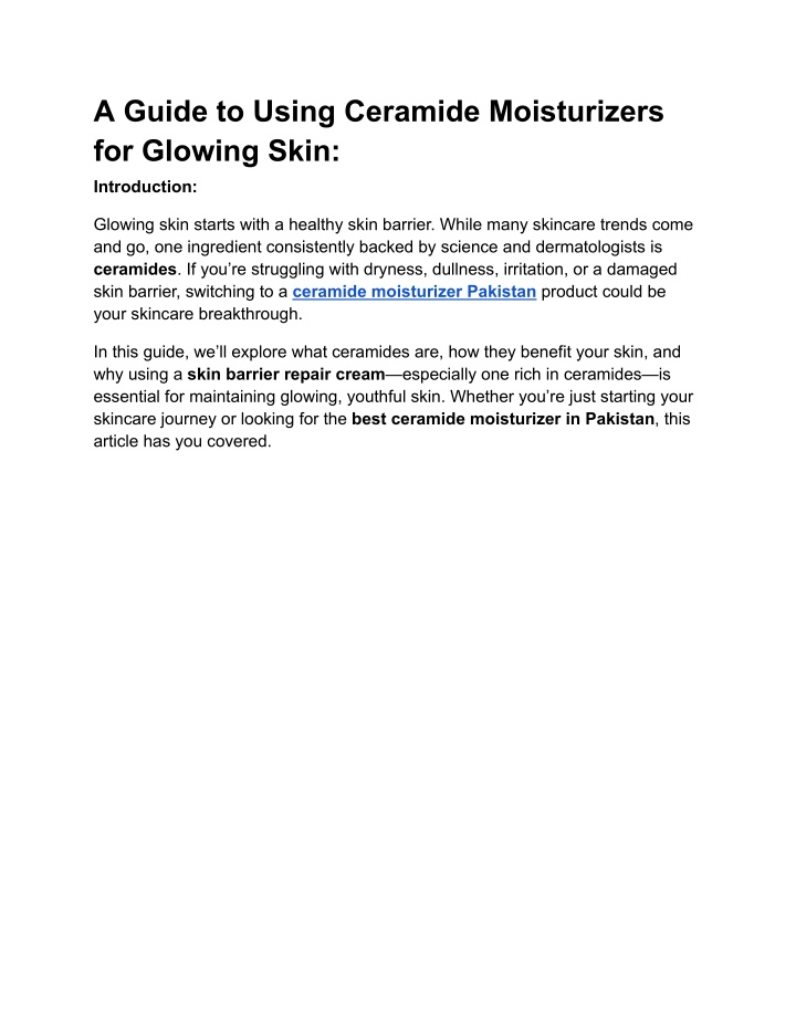 a guide to using ceramide moisturizers n.w