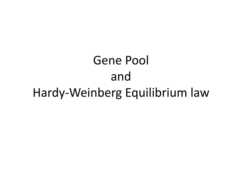 gene pool and n.w