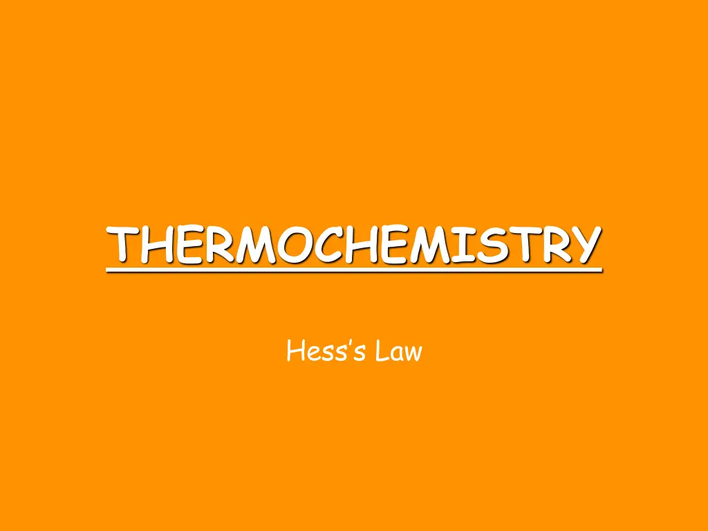 thermochemistry n.w