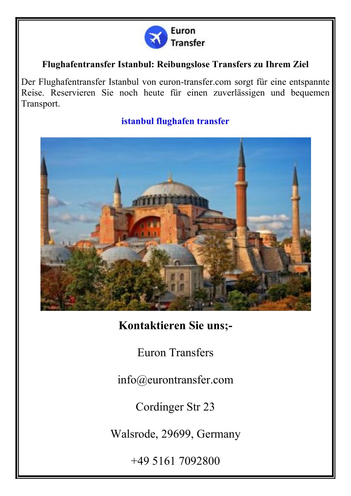 flughafentransfer istanbul reibungslose transfers n.w