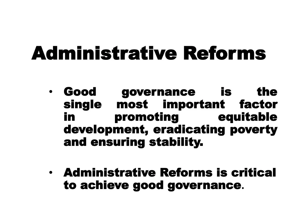 administrative reforms administrative reforms n.w
