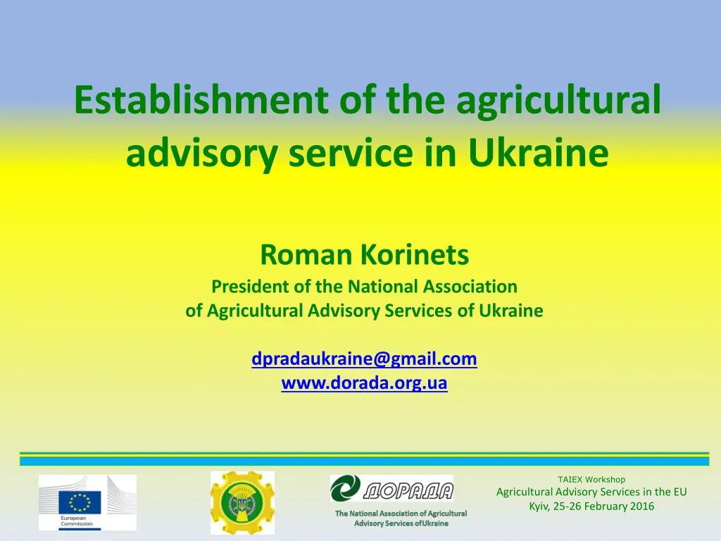 establishment of the agricultural advisory n.w
