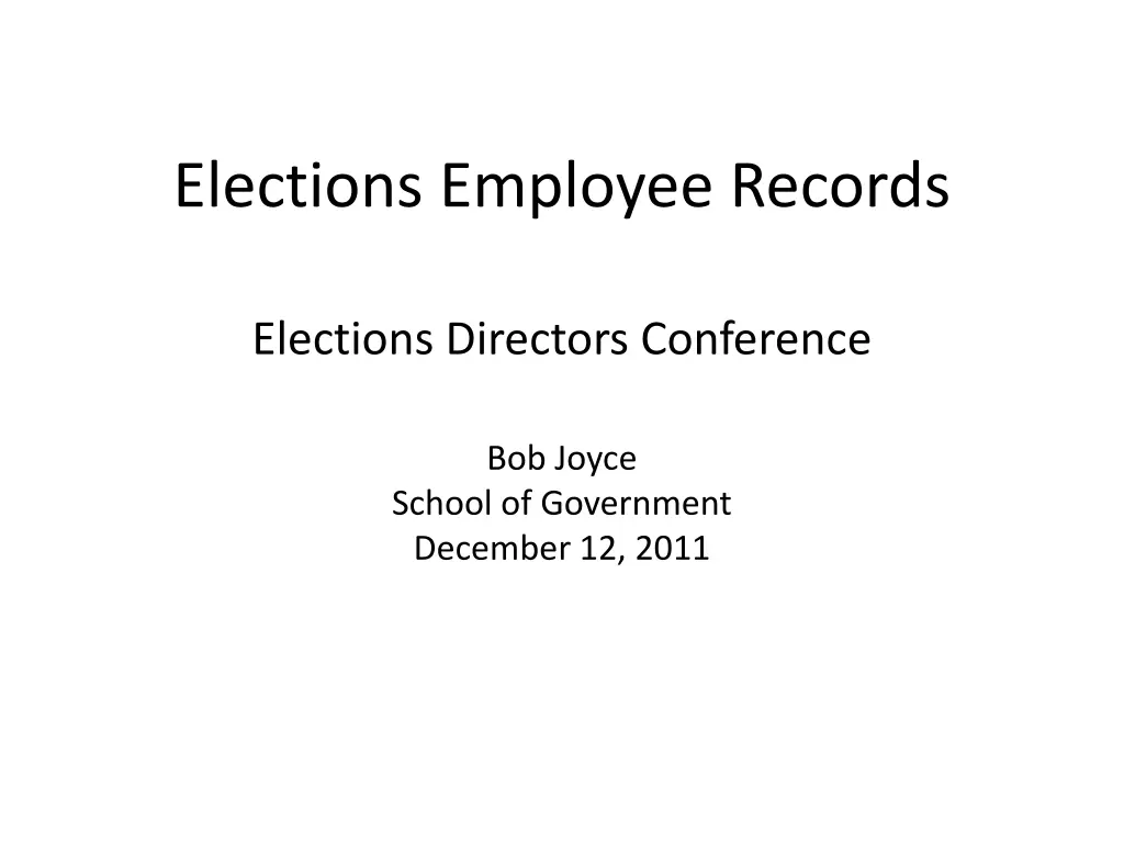 elections employee records n.w