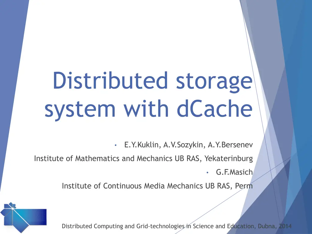 distributed storage system with dcache n.w
