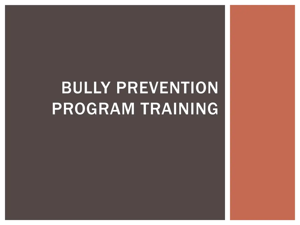 bully prevention program training n.w