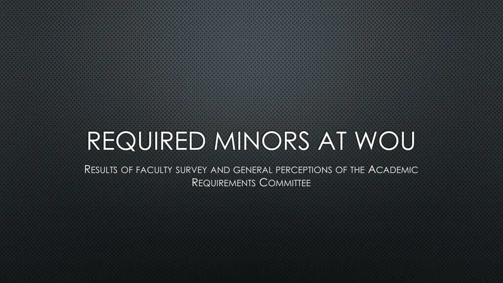 required minors at wou n.w