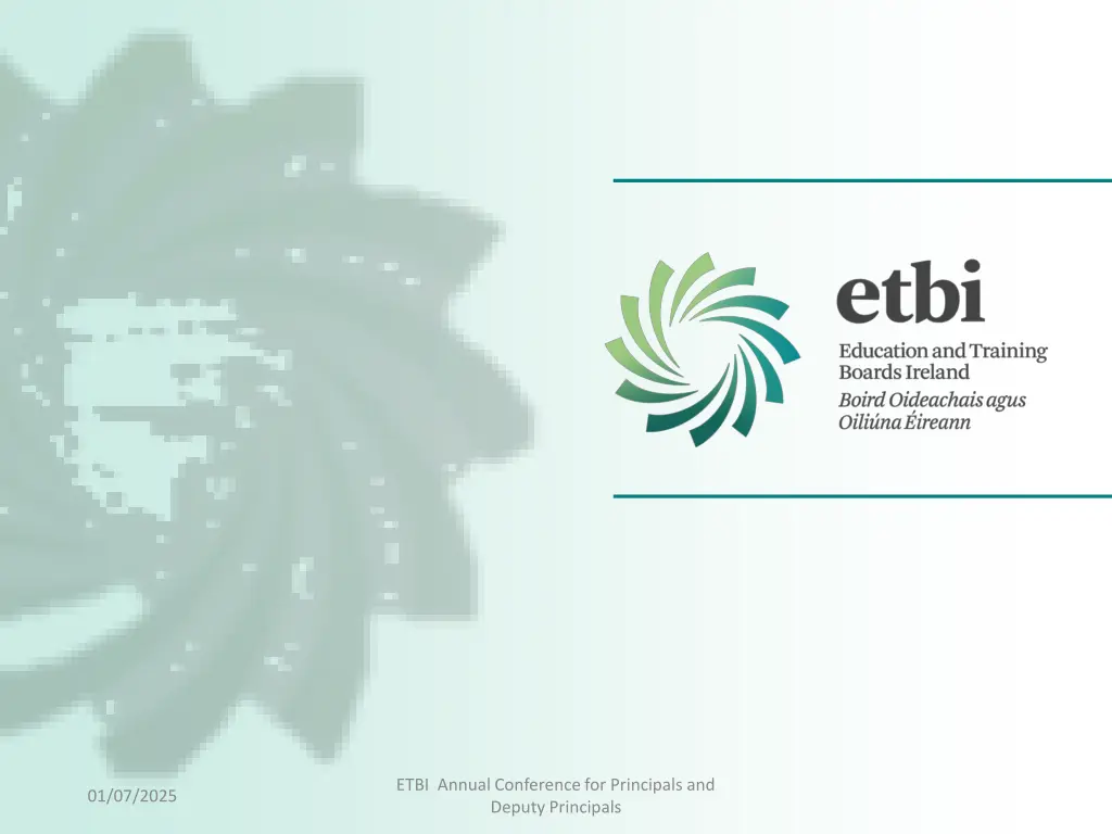 etbi annual conference for principals and deputy n.w