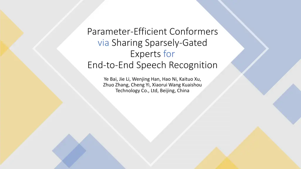 parameter efficient conformers via sharing n.w