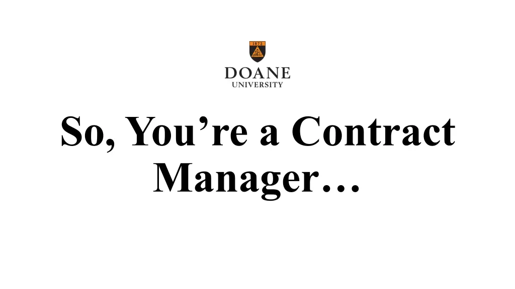 so you re a contract manager n.w