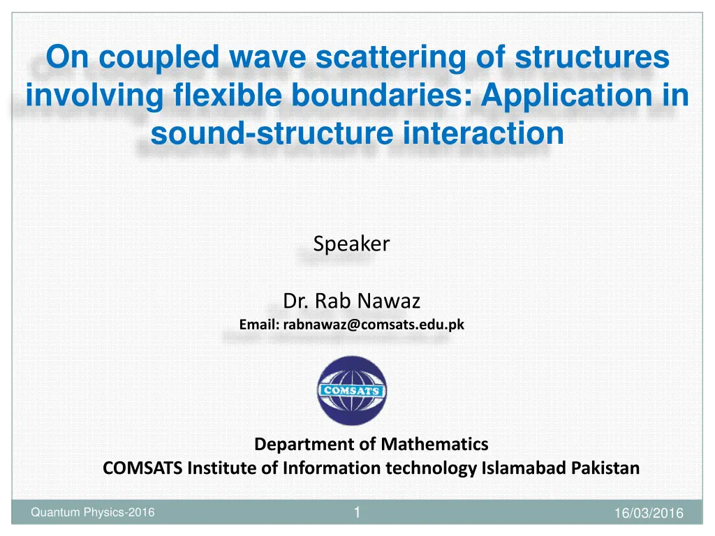 on coupled wave scattering of structures n.w