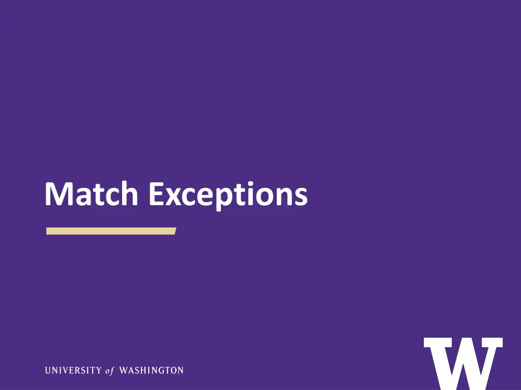 match exceptions n.w