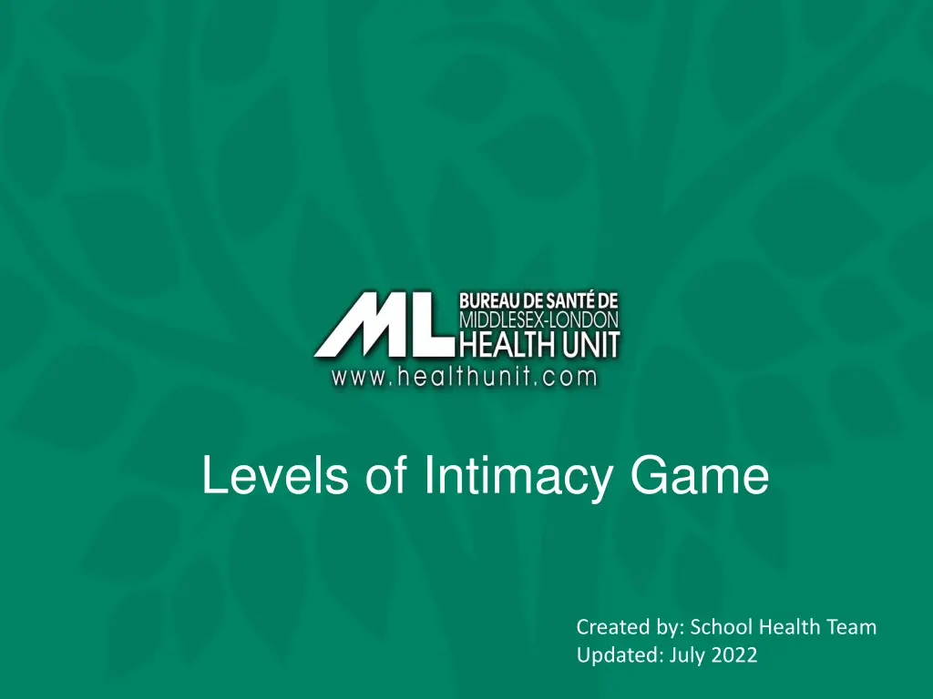 levels of intimacy game n.w