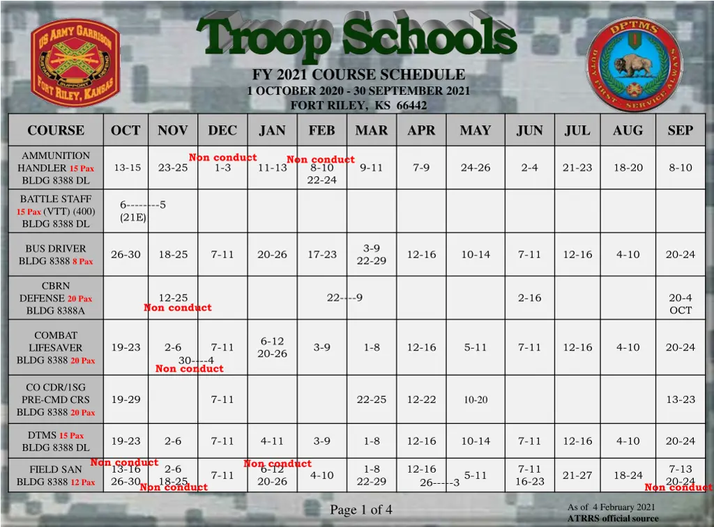 fy 2021 course schedule 1 october 2020 n.w