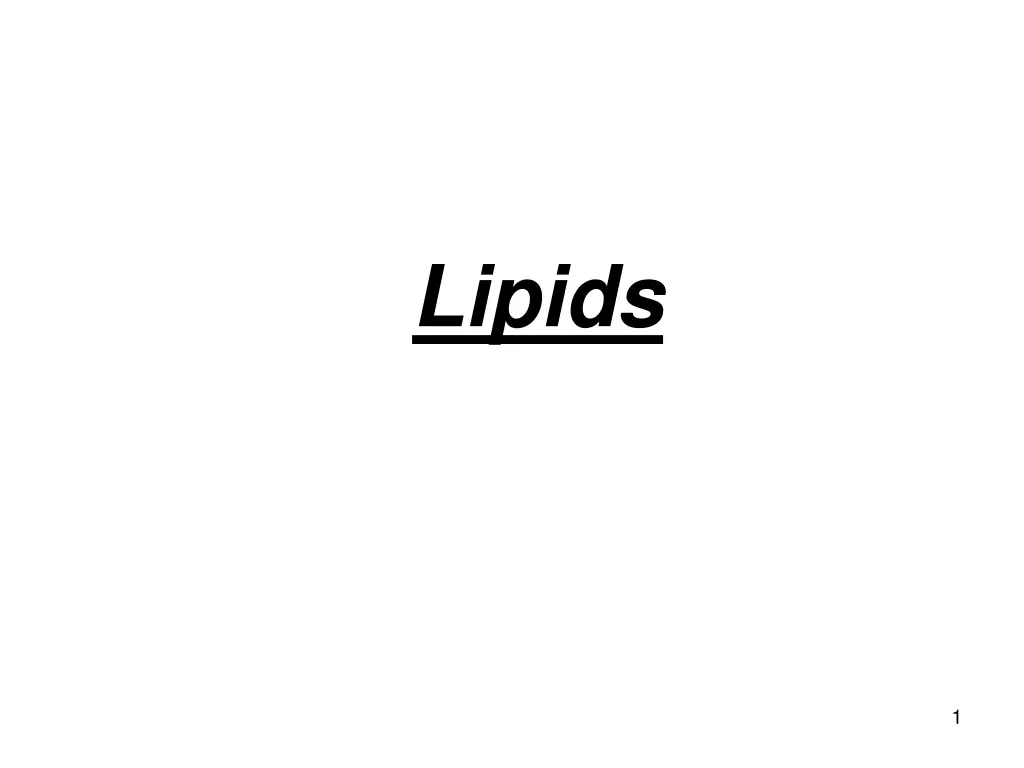 lipids n.w
