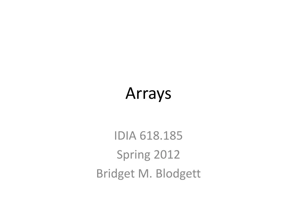 arrays n.w