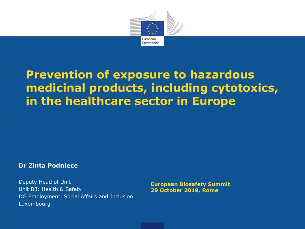 prevention of exposure to hazardous medicinal n.w