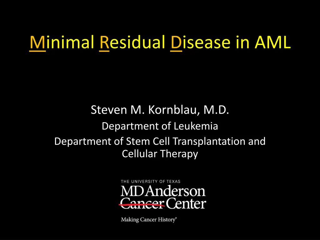 minimal residual disease in aml n.w