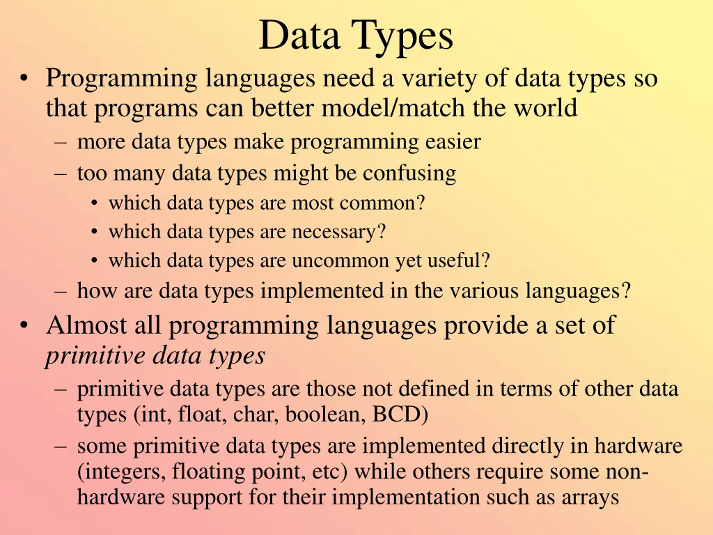 data types n.w