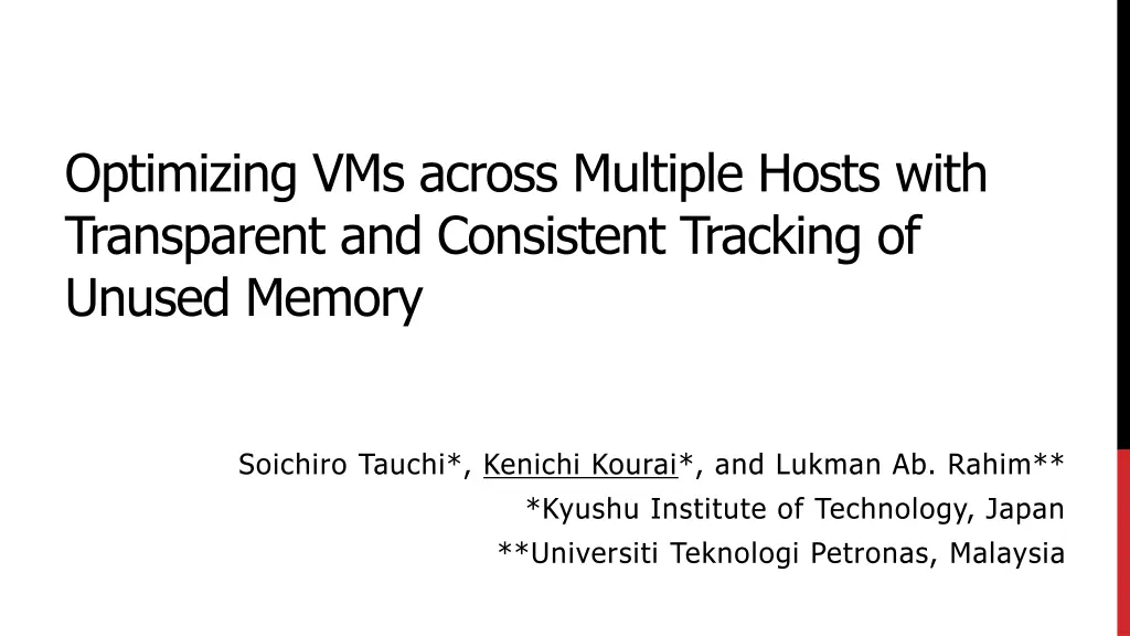 optimizing vms across multiple hosts with n.w