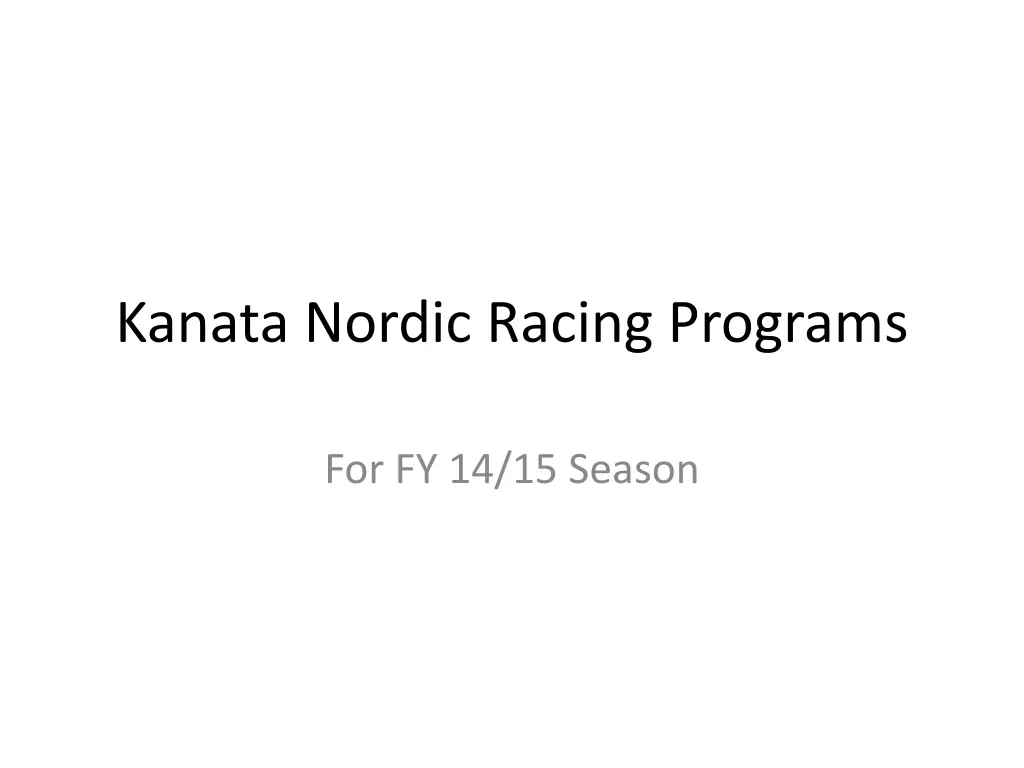 kanata nordic racing programs n.w