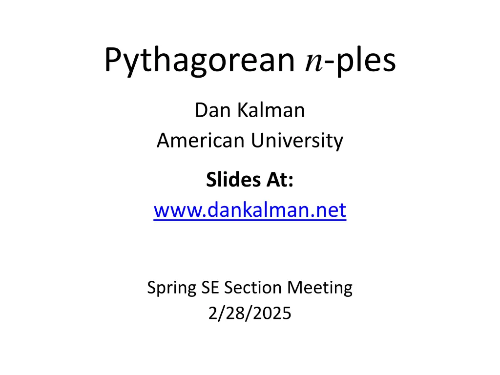 pythagorean n ples n.w