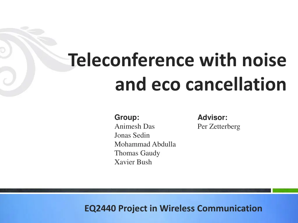 teleconference with noise and eco cancellation n.w