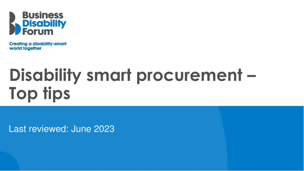disability smart procurement top tips n.w