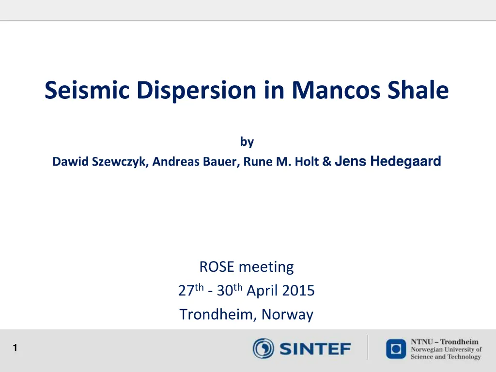 seismic dispersion in mancos shale n.w