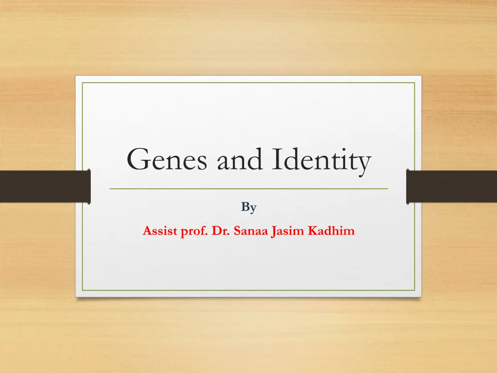 genes and identity n.w