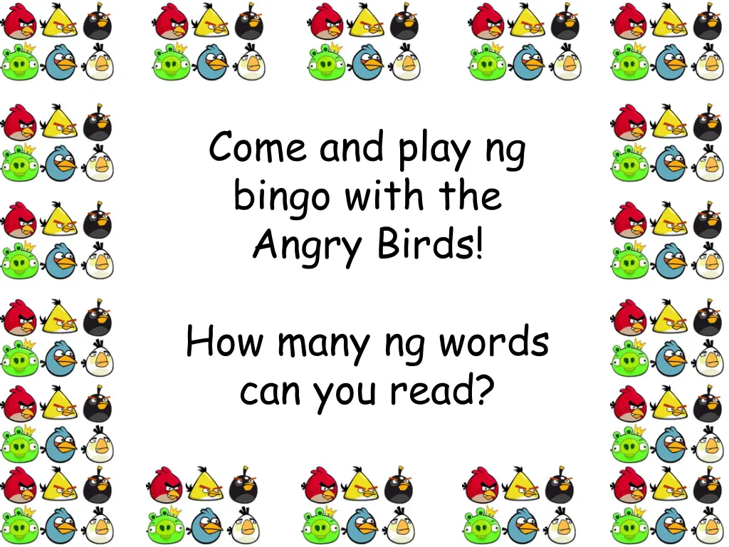 come and play ng bingo with the angry birds n.w
