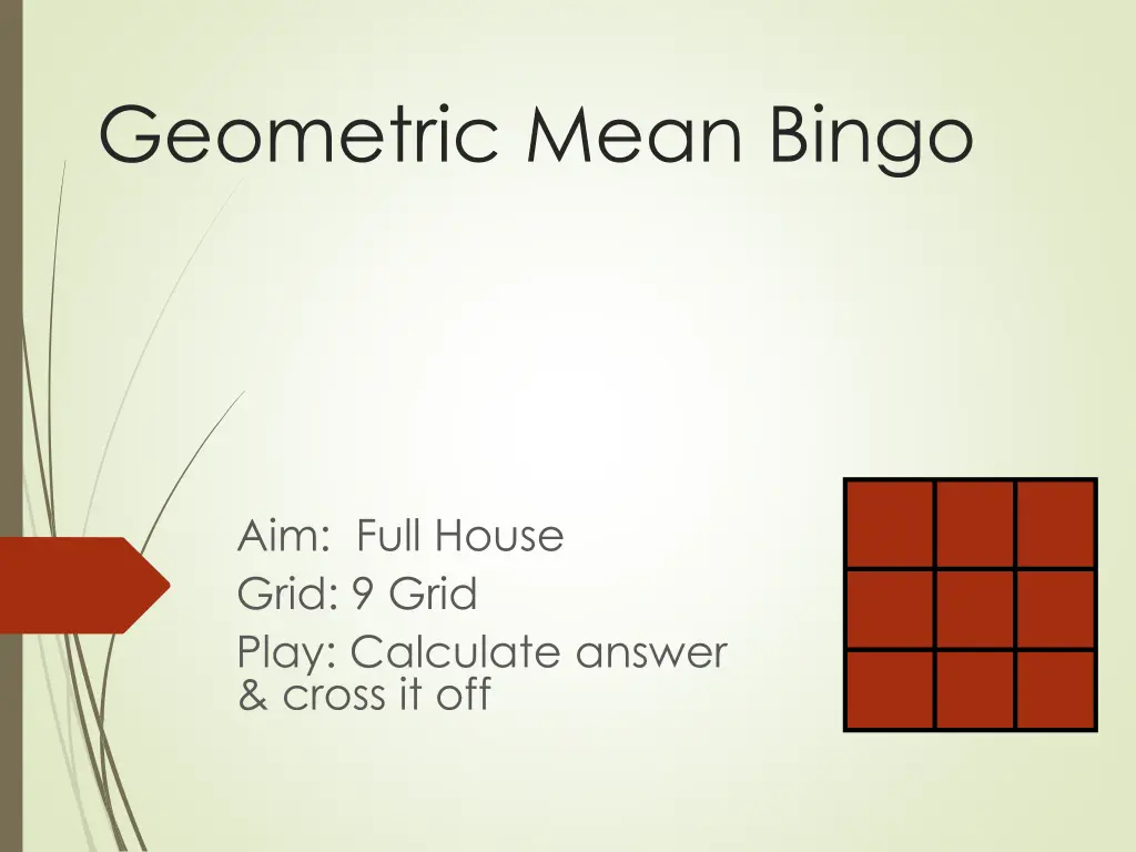 geometric mean bingo n.w