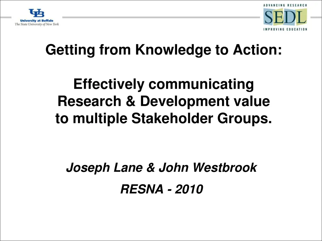 getting from knowledge to action n.w