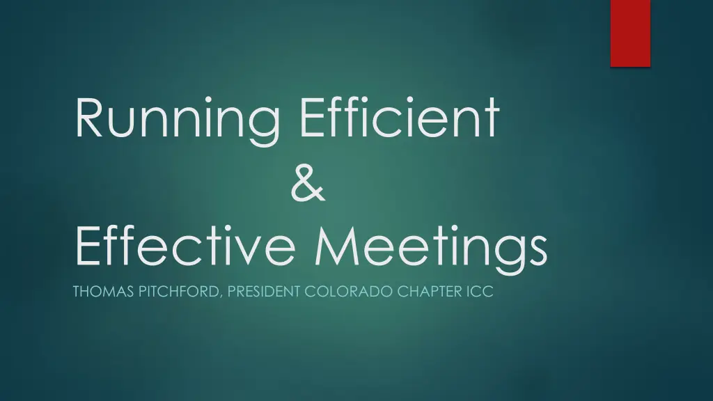 running efficient effective meetings thomas n.w