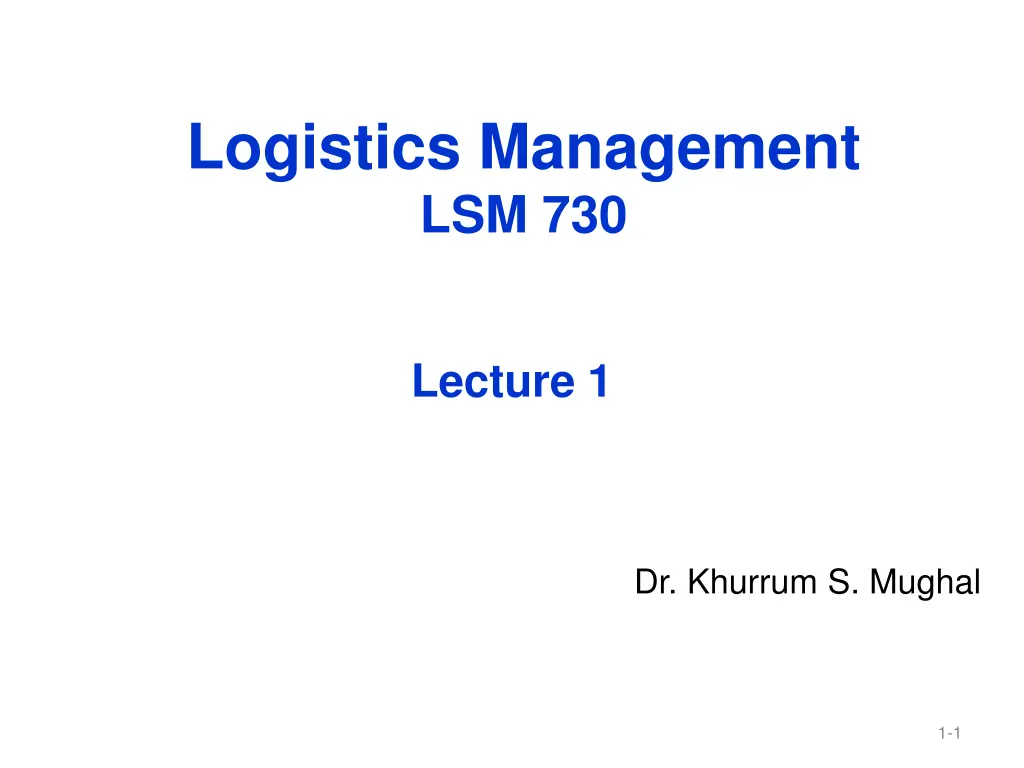 logistics management lsm 730 n.w